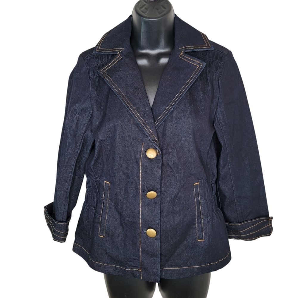 Joan Rivers Nwot Denim Signature Jacket with Ruching Detail XS